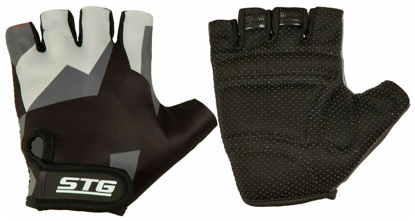 Перчатки STG мод.820 с защитной прокладкой,застежка на липучке,размер L,серо/черные